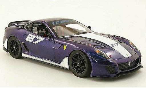 Ferrari 599 XX 1/18 Hot Wheels no.27 azul/blanco coche miniatura