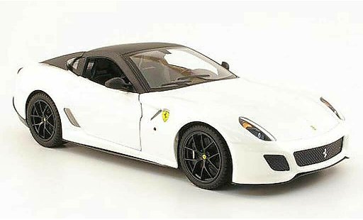 Ferrari 599 GTO 1/18 Hot Wheels blanco/noir mat coche miniatura