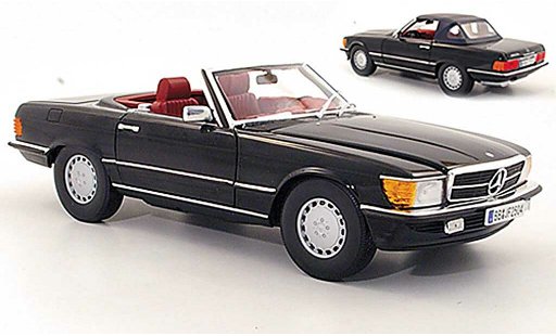 Mercedes 300 Base 1/18 Norev SL (R107) negro 1978 coche miniatura