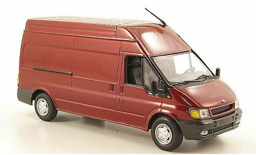 Ford Transit Kastenwagen 1/43 Minichamps furgoneta Hochtecho rojo 2000 coche miniatura