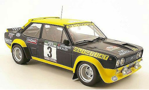 Fiat 131 Abarth 1/18 Kyosho no3 oliofiat rallye portugal 1977 malen / ikivimaki coche miniatura