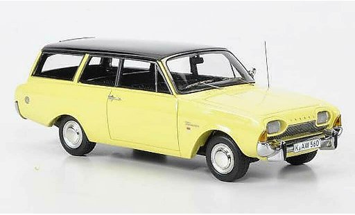 Ford Taunus 17M P3 1/43 Neo Turnier amarillo/negro coche miniatura