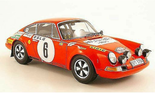Porsche 911 S 1/18 Spark No.6 B.Waldegaard/L.Helmer Monte Carlo Rally 1970 coche miniatura