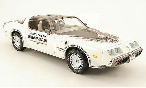 Pontiac Trans Am 1980 1/18 Greenlight blanco/gris pace car indianapolis coche miniatura