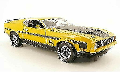 Ford Mustang Mach 1 1/18 Sun Star i amarillo coche miniatura