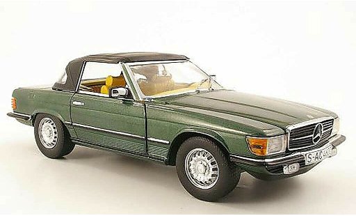 Mercedes 350 Base 1/18 Sun Star verde cerrado 1977 coche miniatura
