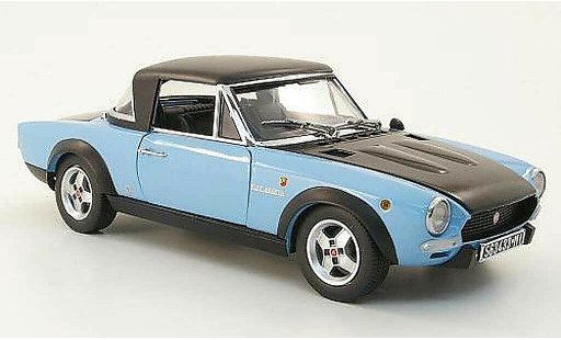 Fiat 124 Abarth 1/18 Sun Star spider csa azul/negro 1972 coche miniatura