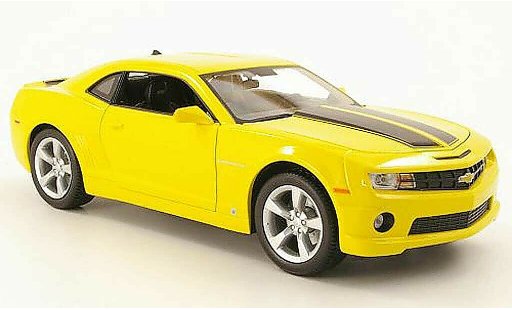 Chevrolet Camaro SS 1/18 Maisto amarillo avec bandes negros 2010 coche miniatura