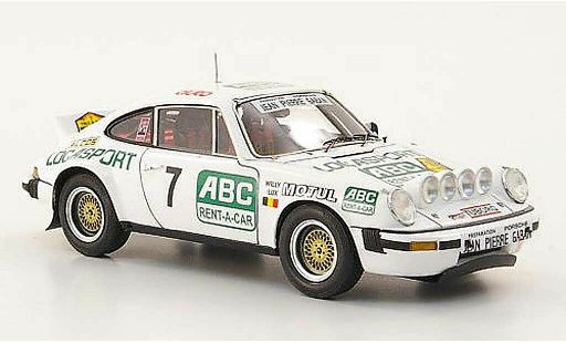 Porsche 911 SC 1/43 Spark No.7 Locasport/ABC Rent-A-Car Rally Condroz 1981 coche miniatura