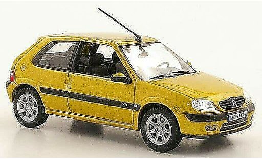 Citroen Saxo VTS 1/43 Norev amarillo 3-portes 2000 coche miniatura