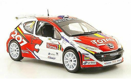 Peugeot 207 S2000 1/43 Hachette No.2 Total Rally Ypern 2008 coche miniatura