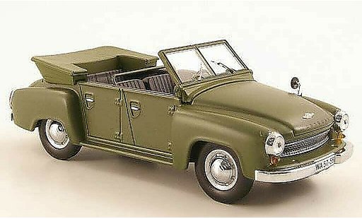 Wartburg 311 Kubel 1/43 IST Models 4 verde mate 1957 coche miniatura