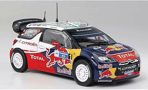 DS Automobiles DS3 WRC 2011 1/43 Norev No.1 Red Bull - Total S.Loeb / D.Elena Rally Mexiko coche miniatura