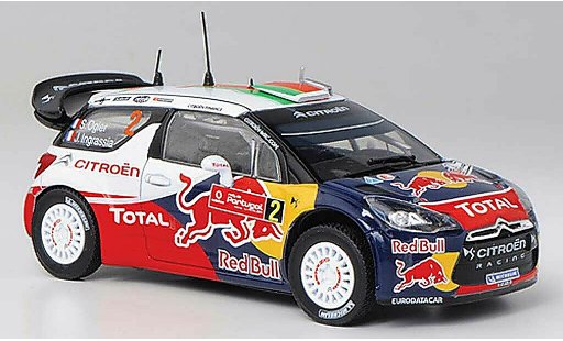 DS Automobiles DS3 WRC 2011 1/43 Norev No.2 Red Bull - Total S.Ogier / J.Ingrassia Rally Portugal coche miniatura