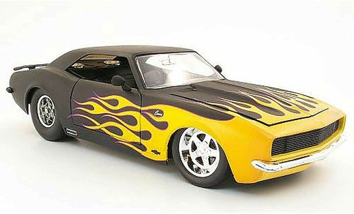 Chevrolet Camaro Z28 1/18 Jada Toys negro mat avec flamming 1968 coche miniatura