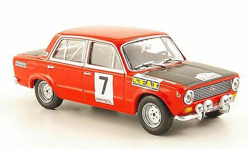 Seat 124 1600 1/43 Hachette No.7 Trofeo Rally Criterium Luis de Baviera 1972 coche miniatura