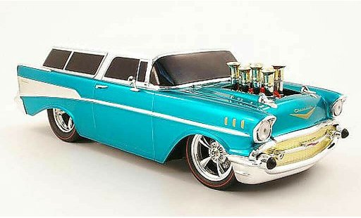 Chevrolet Nomad Station Wagon 1/18 M2 Machines turquesa/beige 1957 coche miniatura