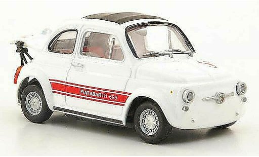 Fiat 695 Abarth SS 1/43 Hachette Rennausstattung blanco/rojo 1969 coche miniatura
