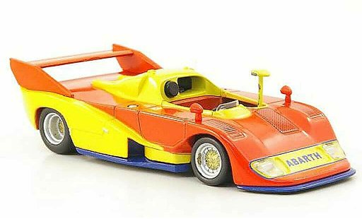 Abarth 2000 Sport Spider 1/43 Hachette (SE027) naranja/amarillo/azul 1974 coche miniatura