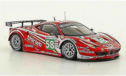 Ferrari 458 Italia GT2 1/43 Fujimi No.58 Team Luxury Racing A.Beltoise / P.Thiriet / F.Jakubowski 24h Le Mans 2011 coche miniatura