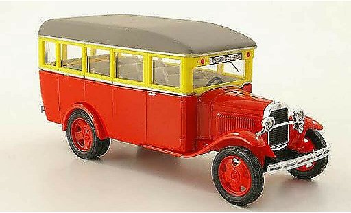 Gaz 03-30 Base 1/43 Nash Avtoprom rojo/amarillo/gris coche miniatura