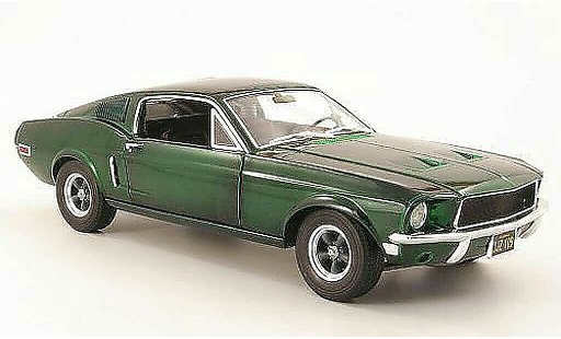 Ford Mustang Bullitt 1/18 Greenlight gt verde 1968 chrome edition coche miniatura