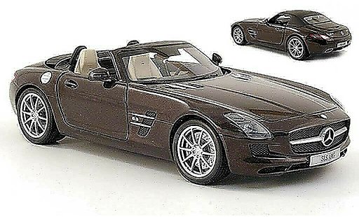 Mercedes SLS roadster 1/18 Minichamps amg (r197) marron 2011 coche miniatura