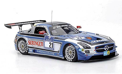 Mercedes SLS GT3 1/43 Minichamps AMG No.21 Team negro Falcon Metha / Breslin / Breslin / Rosler 24h Nurburgring 2011 coche miniatura