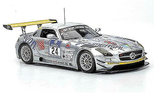 Mercedes SLS GT3 1/43 Minichamps AMG No.24 Race & Event Tiger / Geulen / Schmersal / Frers 24h ADAC Nurburgring 2011 coche miniatura