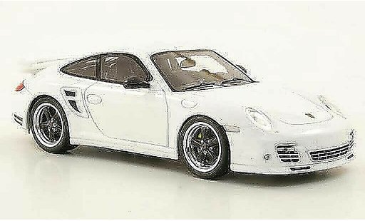 Porsche 911 Turbo S 1/43 Spark Tequipment (II) blanco coche miniatura