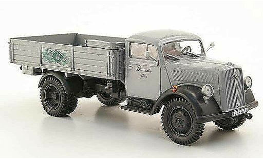 Opel Blitz Base 1/43 Hachette plataforma Booss & Co. gris (ohne Magazin) 1952 coche miniatura