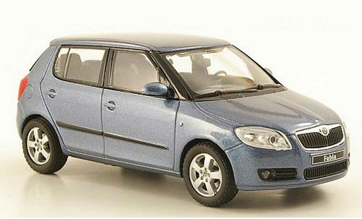 Skoda Fabia II 1/43 Abrex azulgris 2006 coche miniatura