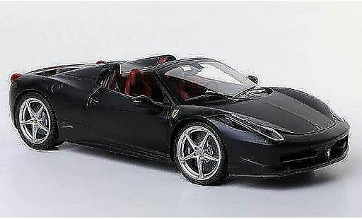 Ferrari 458 Italia Spider 1/18 Hot Wheels Elite mate negro coche miniatura