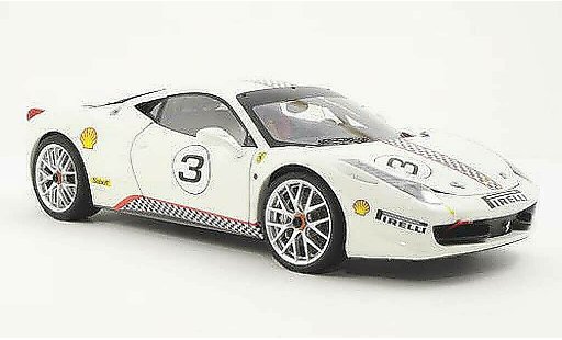 Ferrari 458 Challenge 1/18 Hot Wheels Elite No.3 blanco (Elite) coche miniatura
