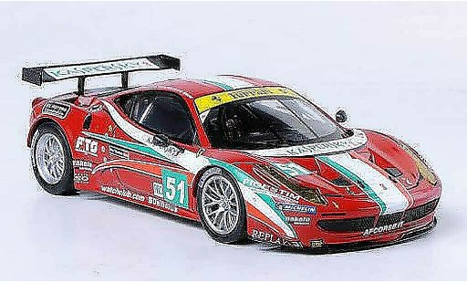 Ferrari 458 Italia GT2 1/43 Hot Wheels Elite No.51 AF Corse 24h Le Mans (Elite) 2011 coche miniatura