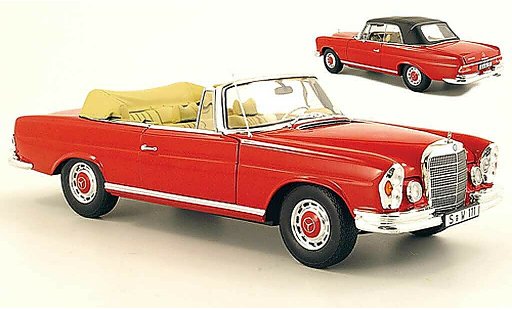 Mercedes 280 1969 1/18 Norev SE Descapotable (W111) rojo coche miniatura