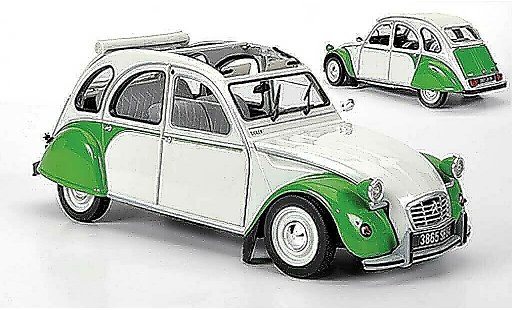 Citroen 2CV Dolly 1/18 Norev blanco/verde 1985 coche miniatura