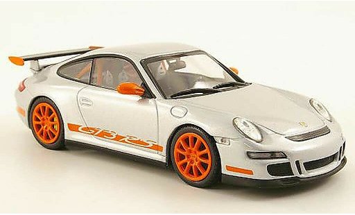 Porsche 911 GT3 RS 1/43 Minichamps gris /naranja coche miniatura