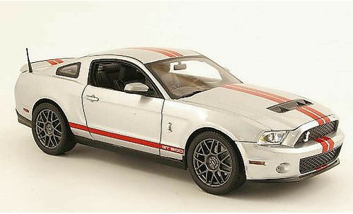 Shelby GT 500 2011 1/18 Shelby Collectibles gris metallisee/rojo coche miniatura