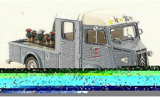 Citroen Type H pickup 1/43 Eligor plataforma Flower Power - Der Blumenladen coche miniatura