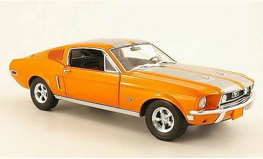 Ford Mustang Fastback 1/18 Greenlight GT 2+2 naranja/gris metalliseegris coche miniatura