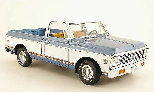 Chevrolet C-10 Pickup 1/18 Highway 61 Fleetside Pick Up azul/blanco 1972 coche miniatura