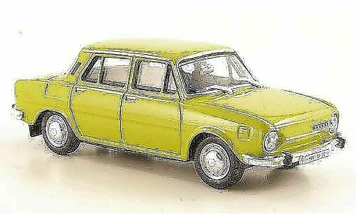 Skoda 110 Base 1/43 Abrex amarilloverde 1969 coche miniatura