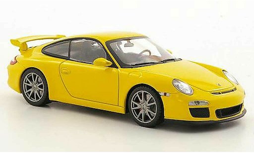 Porsche 911 GT3 1/43 Minichamps (II) amarillo 2009 coche miniatura