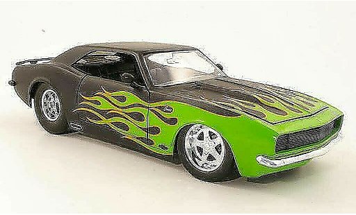 Chevrolet Camaro Z28 1/18 Jada Toys negro con verde flammes 1968 coche miniatura