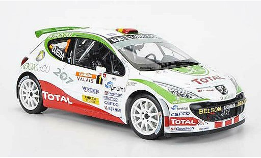 Peugeot 207 S2000 1/18 Sun Star No.1Total/XBOX 360 Rally Internatinal du Valais IRC 2007 E.G.Ojeda/J.Barrabes coche miniatura