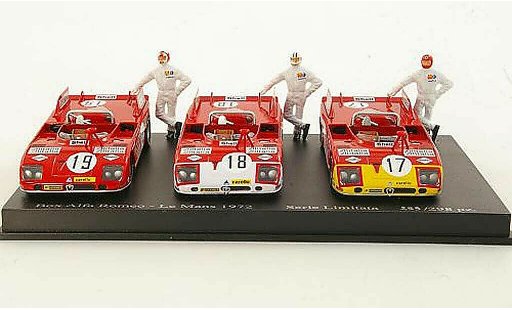 Alfa Romeo 33.3 tt3 1/43 M4 3er-Set TT: No.17 Elford + No.18 Vaccarella + No.19 Stommelen 24h Le Mans coche miniatura