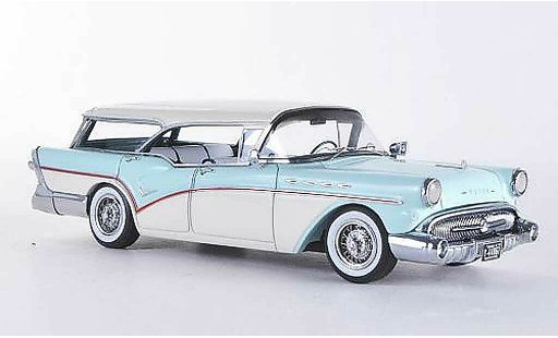 Buick Century Caballero 1/43 Neo Estate blanco/azul 1957 coche miniatura