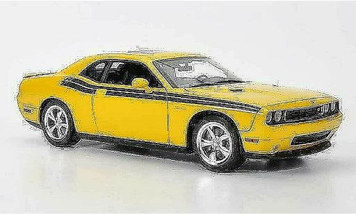 Dodge Challenger 2010 1/18 Highway 61 R/T amarillo con negroer Dekoration coche miniatura