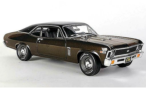 Chevrolet Nova SS 1/18 Ertl 1969 396 marron/matenegro coche miniatura